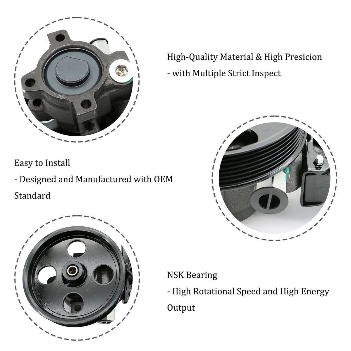 Solidspare New Power Steering Pump w/ Reservoir & Pulley For 04-07 Dodge Ram 1500 3.7L 4.7L