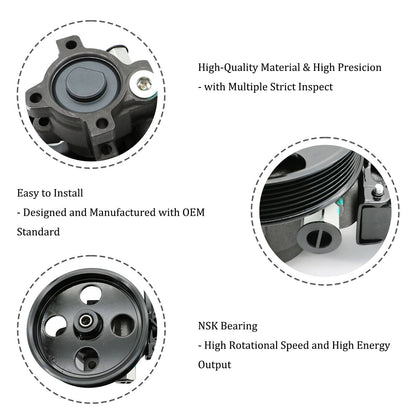 Solidspare New Power Steering Pump w/ Reservoir & Pulley For 04-07 Dodge Ram 1500 3.7L 4.7L
