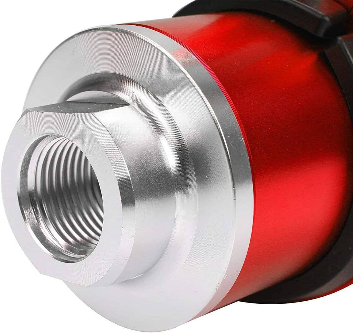 Solidspare 30 Micron An6/An8/An10 Billet Aluminum Inline Fuel/Gas/Petrol Filter+Bracket Red