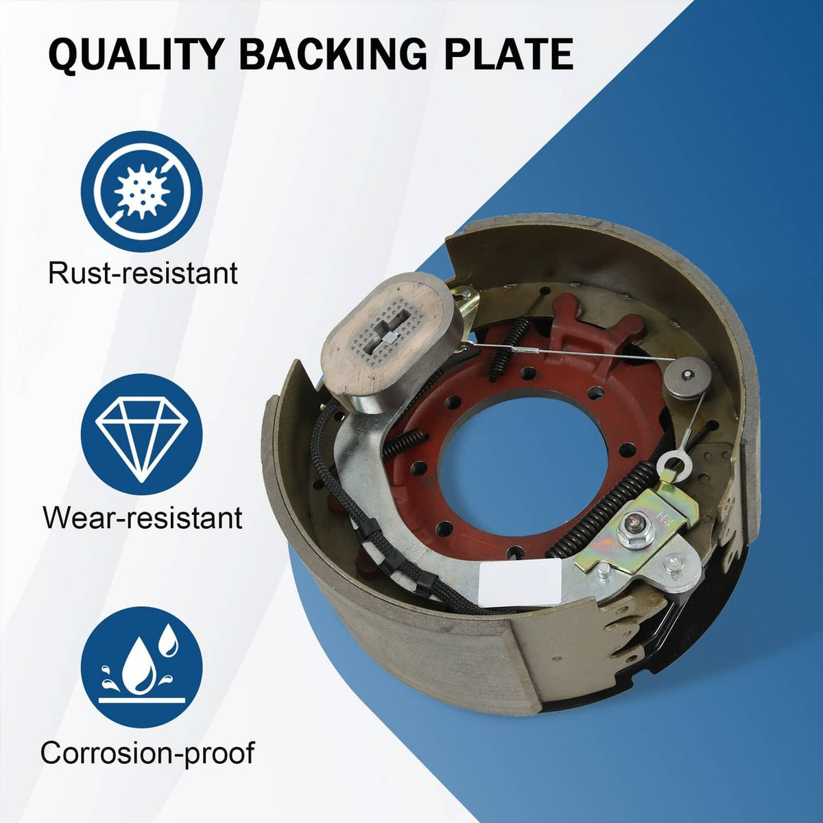 Solidspare NEW 4pcs 12-1/4x5" 12K 15K Electric Backing Plate Trailer Brake Fits Dexter 5"