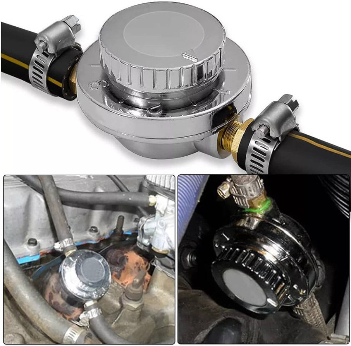 Solidspare 1-6 PSI Universal Adjustable Fuel Pressure Regulator Kit For Carburetor Engine