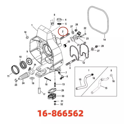 Solid Spare Mercury-Mercruiser 16-866562 STUD Kit 16-866562 16-56296 4Pcs
