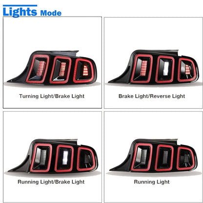 Solidspare Tail Lights Black Brake Lamps For 2010-2014 Ford Mustang Full LED w/ Sequential