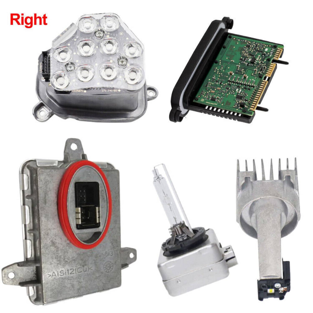 Solidspare For 11-13 BMW 5-Series 528i/535i Xenon Ballast Bulb LED Module Diode RH+LH Kit