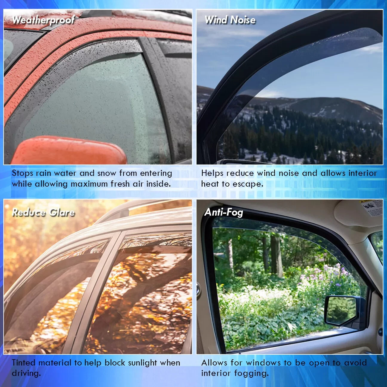 For 2018-2022 Honda Accord Sedan 4-Door Window Visor Vent Rain Guards Deflector