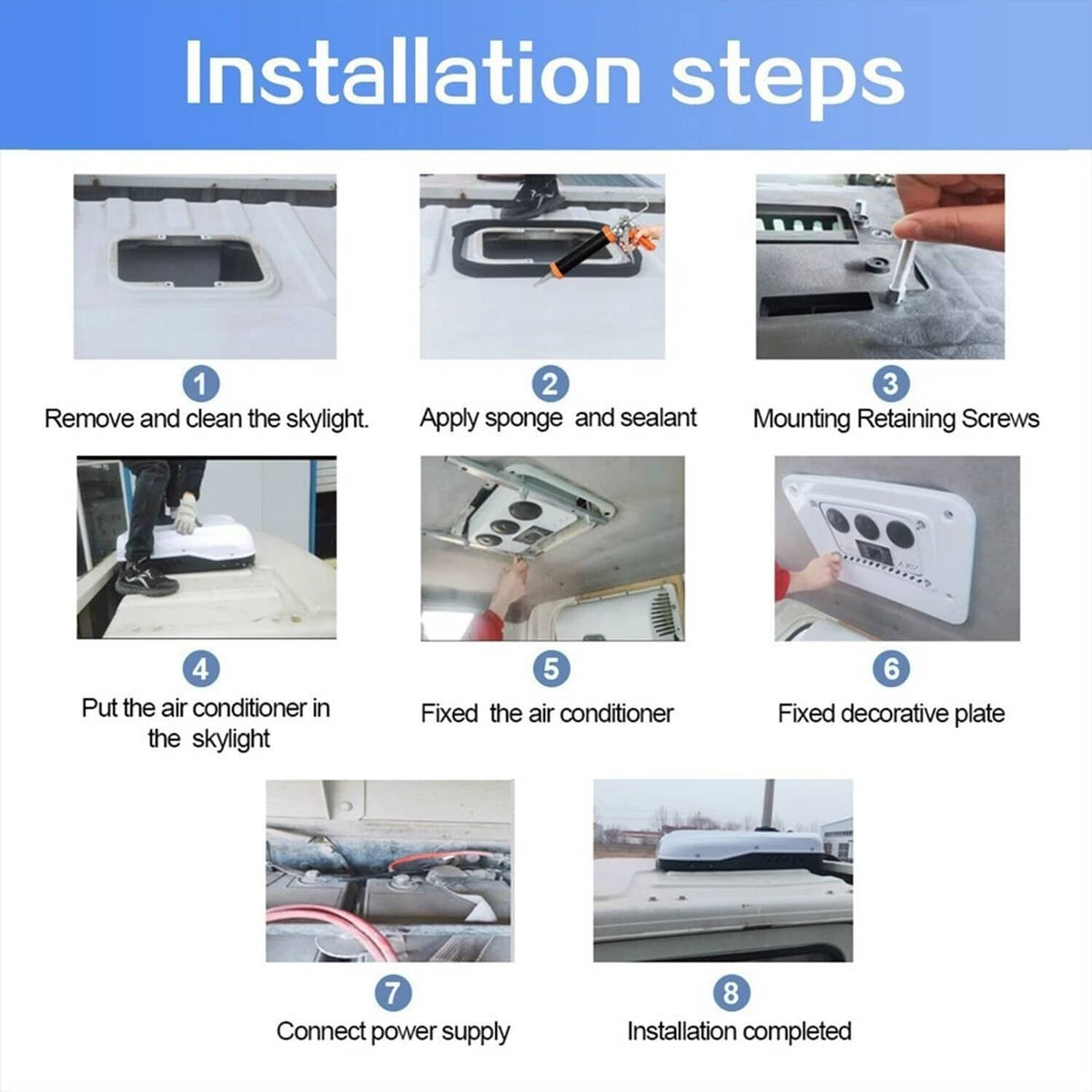 Solidspare 10000 BTU 12V RV Rooftop Air Conditioner A/C Unit Cooling For Trailer Motorhome