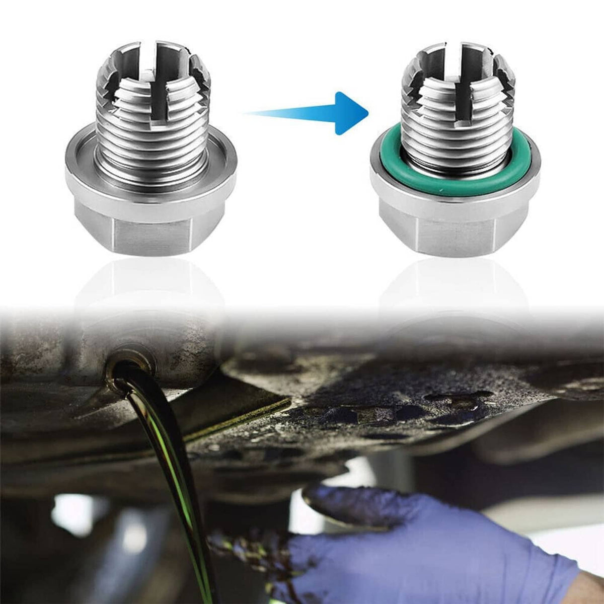 Solidspare M18 1-1.5x15mm Oil Drain Plug Self-tapping Piggyback Stainless Steel Repair Kit