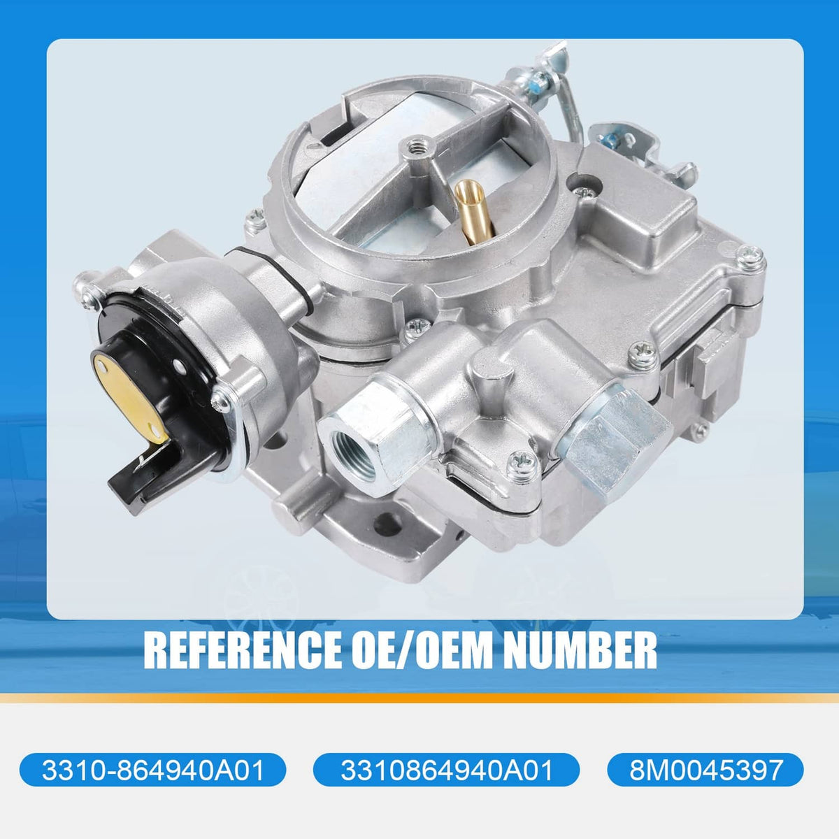 Solidspare Marine Carburetor W/Gasket for Mercruiser 2 Barrel 2.5/3.0L 4CYL W/Long Linkage