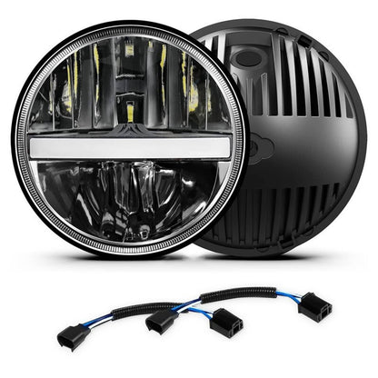 Solidspare 2Pcs For Chevrolet Bel Air 7" inch Round Halo LED Headlights DRL Turn New
