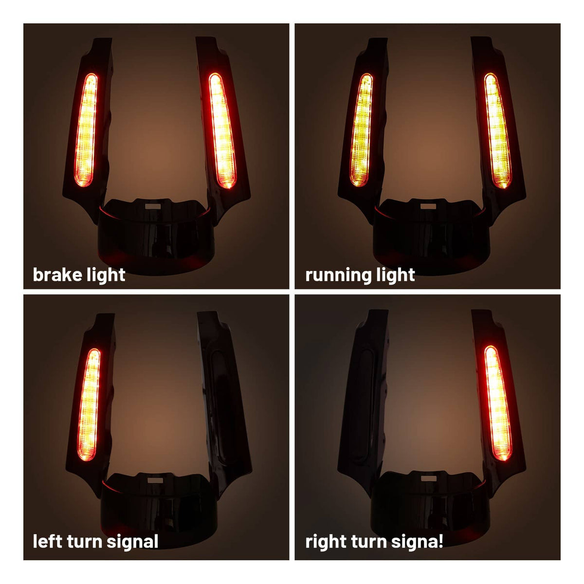 Solidspare Rear Fender Fascia w/LED Tail Light For 2009-13 Harley Street Road Electra Glide