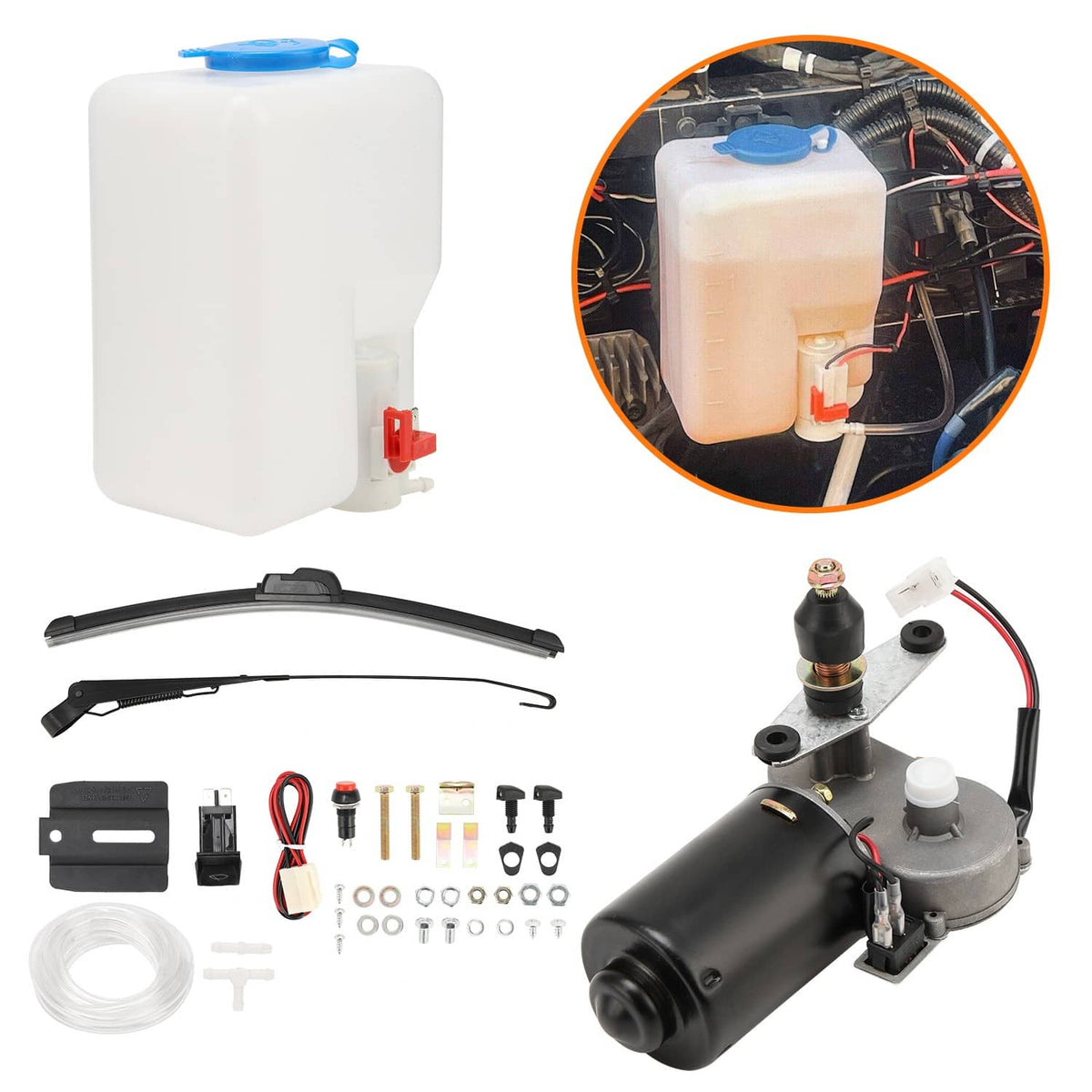 Solidspare For Polaris Ranger 570/800/900/1000 UTV 12V Electric Windshield Wiper Motor Kit