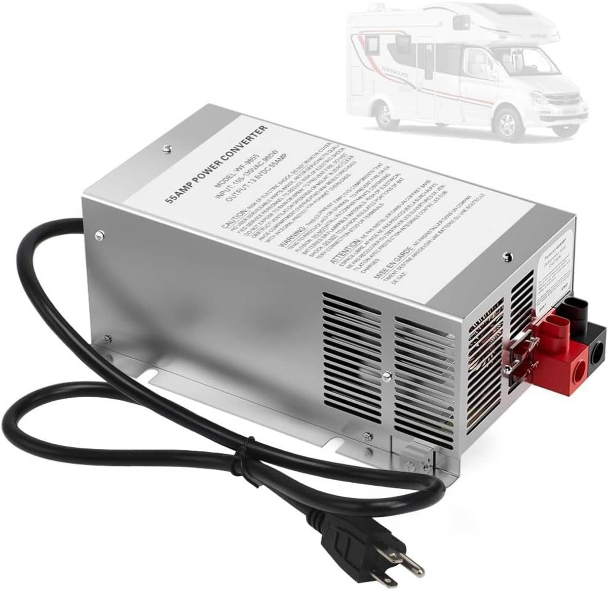 Solidspare WF-9855 RV Converter 55 Amp Deck Power Converter Charger RV Trailer Camper 12V