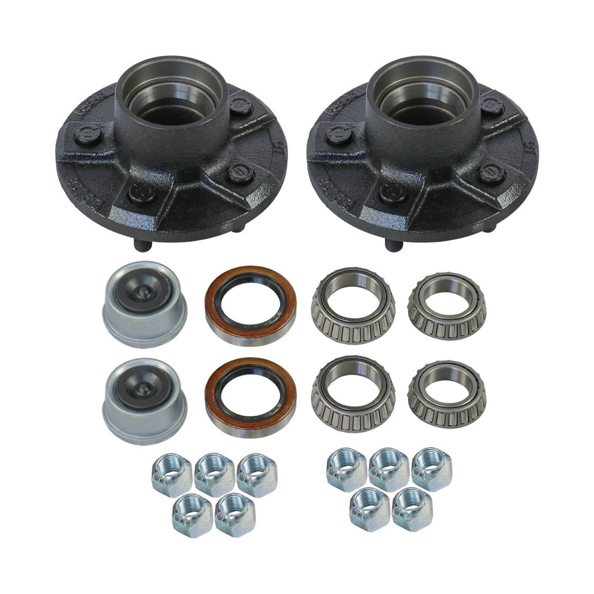 Solidspare Trailer Idler Hub Kits 5 on 4.5" for 3500 lbs Axle 1/2"-20 Thread 22017K Set (2)