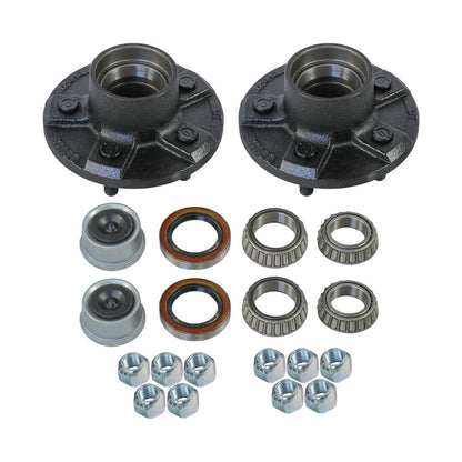 Solidspare Trailer Idler Hub Kits 5 on 4.5" for 3500 lbs Axle 1/2"-20 Thread 22017K Set (2)