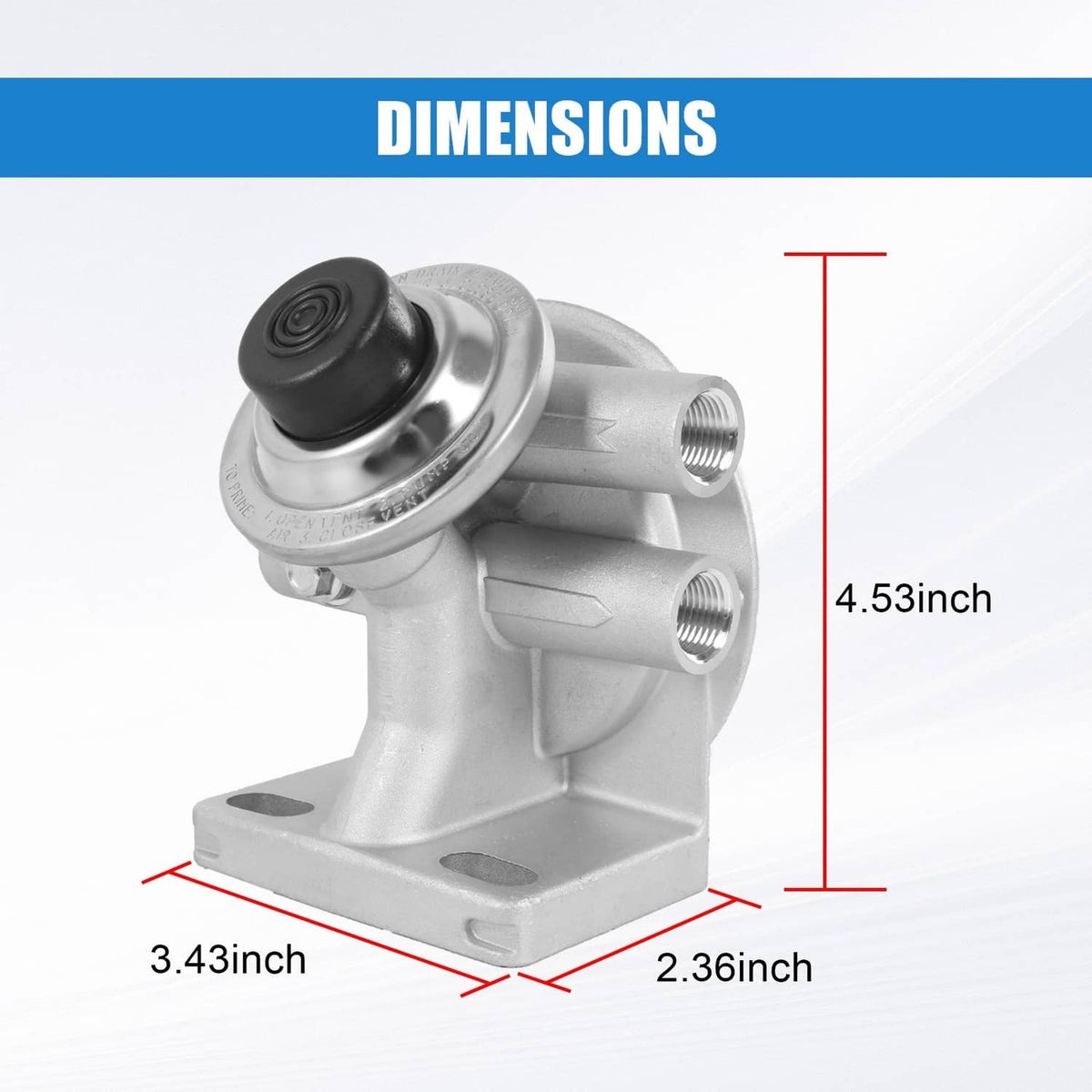 Solidspare Diesel Fuel Filter Mounting Base Hand Priming Pump M16X1.5MM 1-14" Spin On Mount