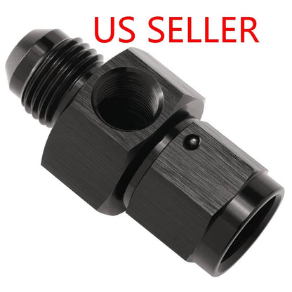 Solid Spare 6AN Male to 6AN Female Fitting With 1/8NPT Gauge Port Hose Adapter Fuel Pressure