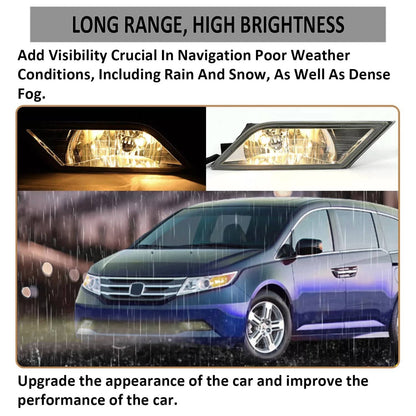 Solid Spare Fits 2011-2013 Honda Odyssey Smoke Bumper Lamps Driving Fog Lights+Switch Pair