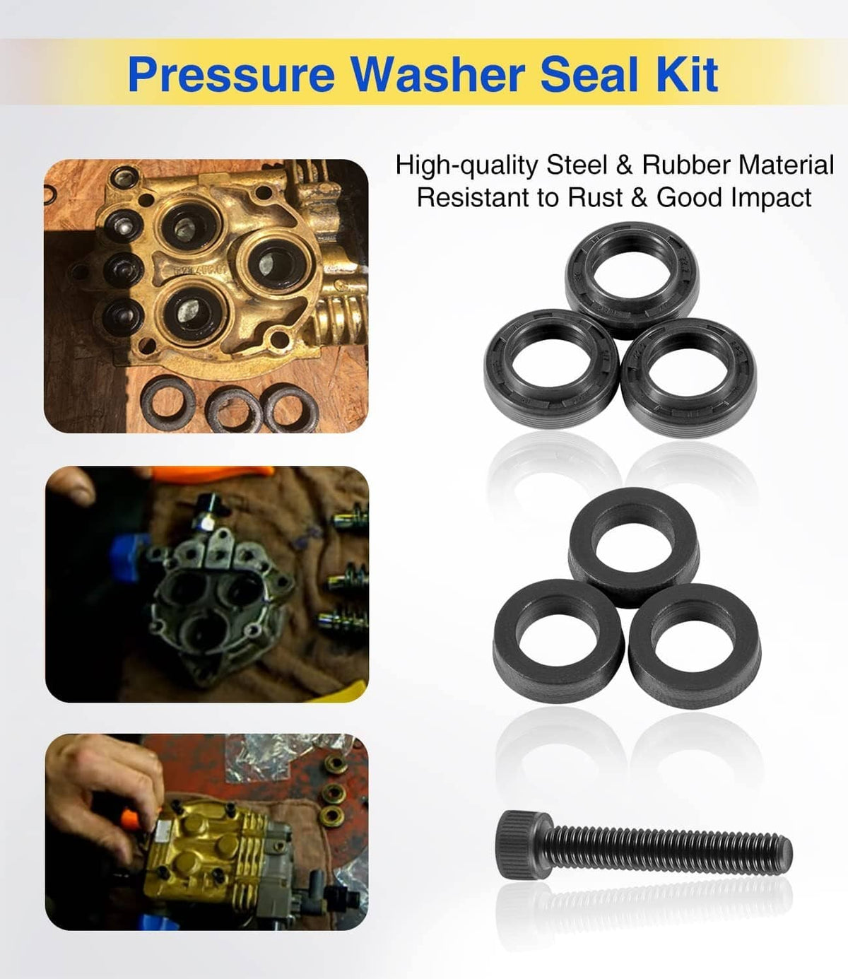 Solid Spare Pressure Washer Seal Kit Set Replace For Briggs & Stratton 190595GS 190711GS