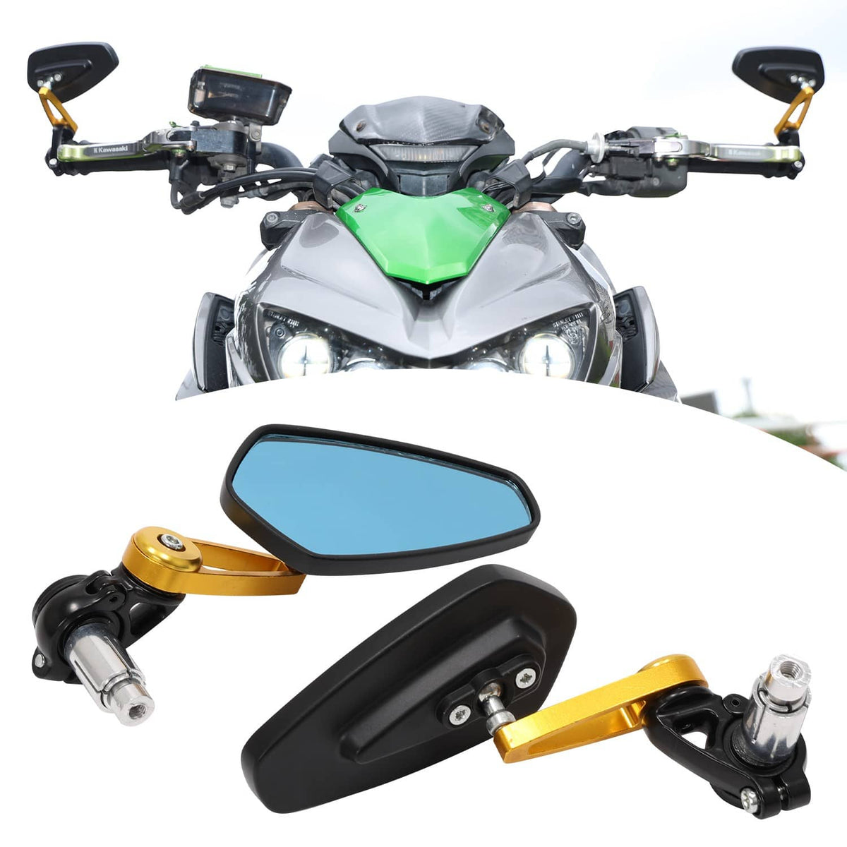 Solidspare For Yamaha FZ07 FZ09 MT07 MT09 MT03 MT10 Motorcycle Handle Bar End Mirrors 22mm