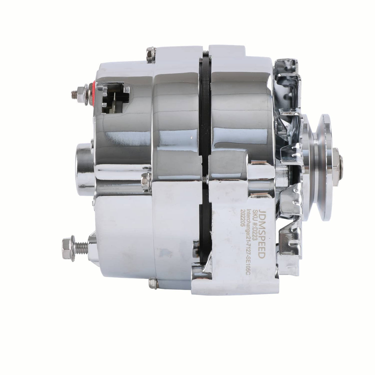 Solidspare Chrome Alternator For SBC BBC Chevy GM 1 Wire Street Rod-High Output ADR0335-C