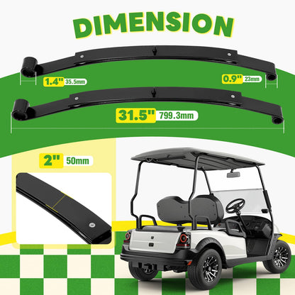 Solidspare Rear 2 Leaf Spring Kit W/Bushing & Sleeves For Golf Carts EZGO RXV 2008-UP