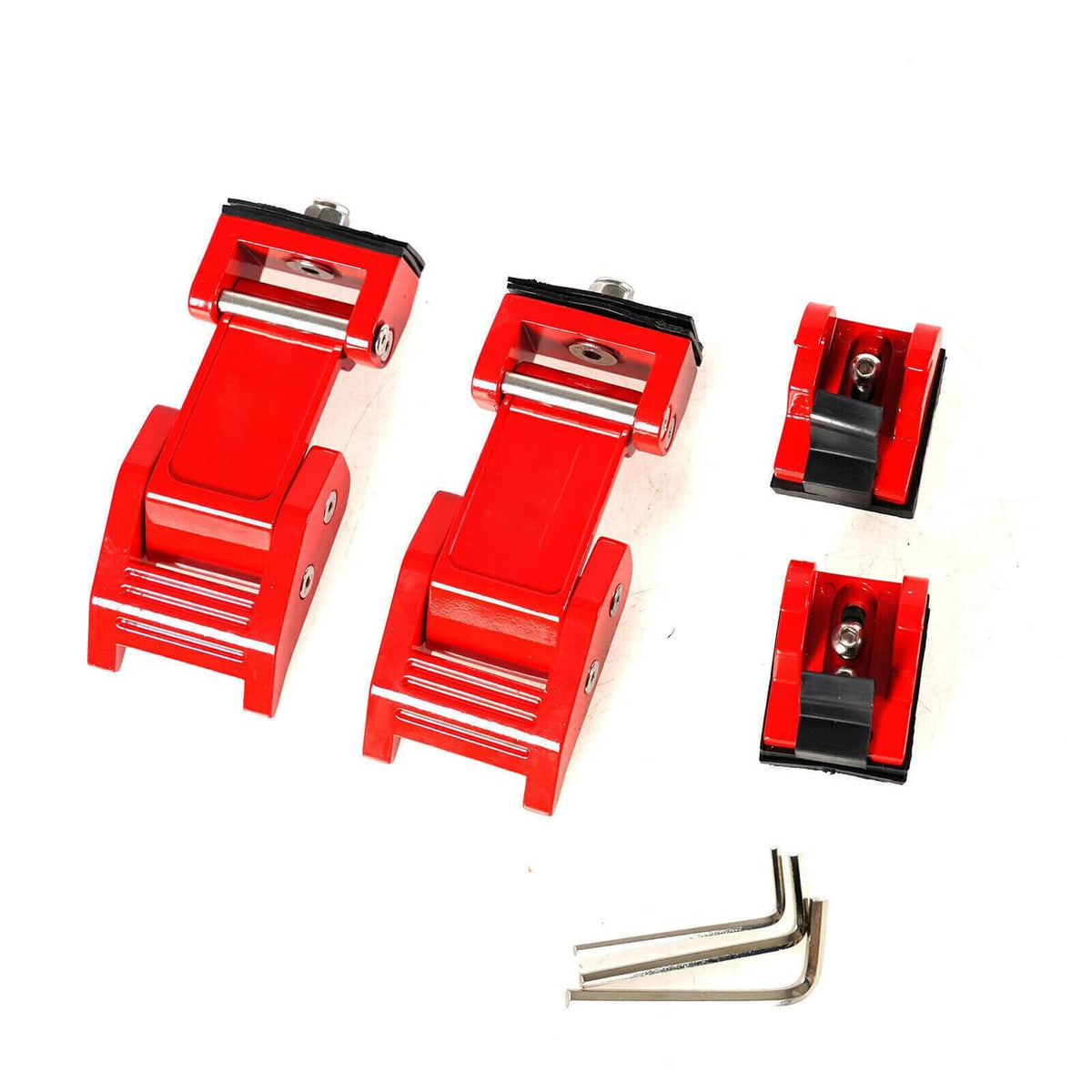 Solidspare New Red Aluminum Hood Latch Lock Catch Buckle Flag for 2007+ Jeep Wrangler JK JL