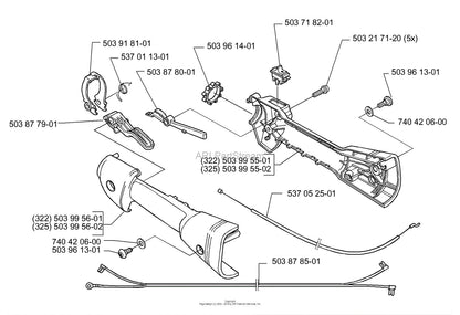 THROTTLE CABLE FITS HUSQVARNA 323/ 322C  REPL OEM  537052501  537 05 25-01
