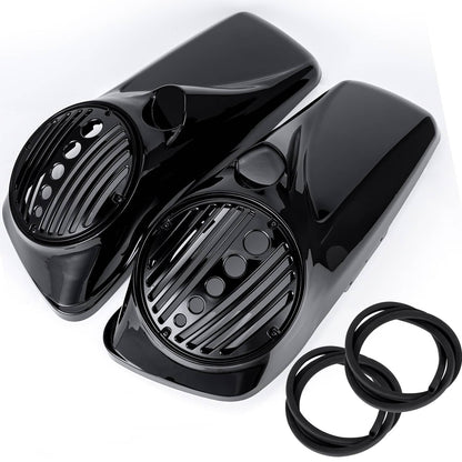 Solidspare Hard 8" Speaker Lids with Tweeter Port For 2014-23 Harley FL Touring Models