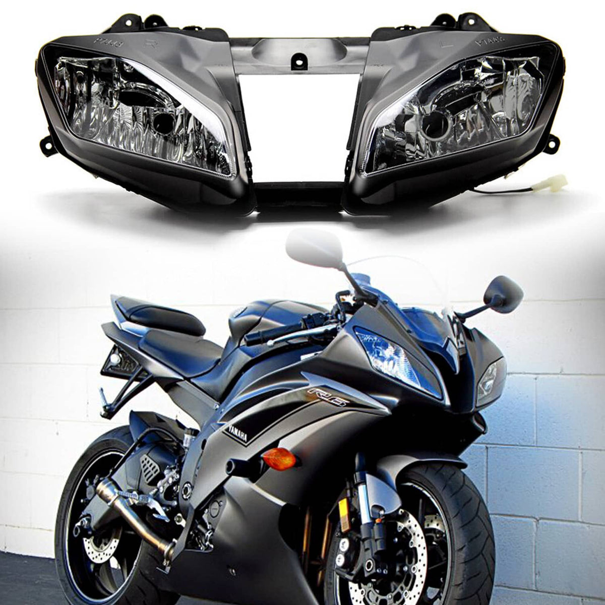 Solidspare Motorcycle Front Headlight Assembly Fit For Yamaha YZF R6 YZFR6 2008-2016 2015