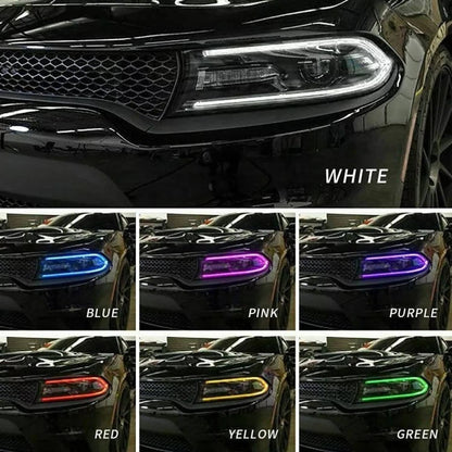 Solidspare Pair For 2015-2021 Dodge Charger LED Projector Headlights RGB Color Change Lamps