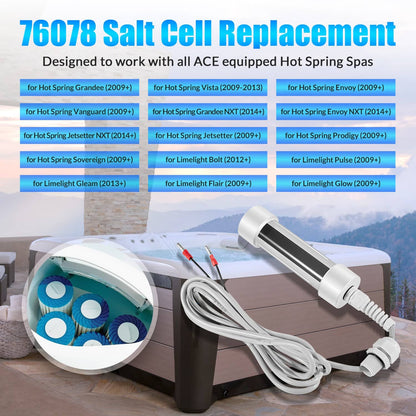 Solidspare 76078 Salt Cell Replacement for ACE Hot Tubs fit for Hot Spring/Limelight