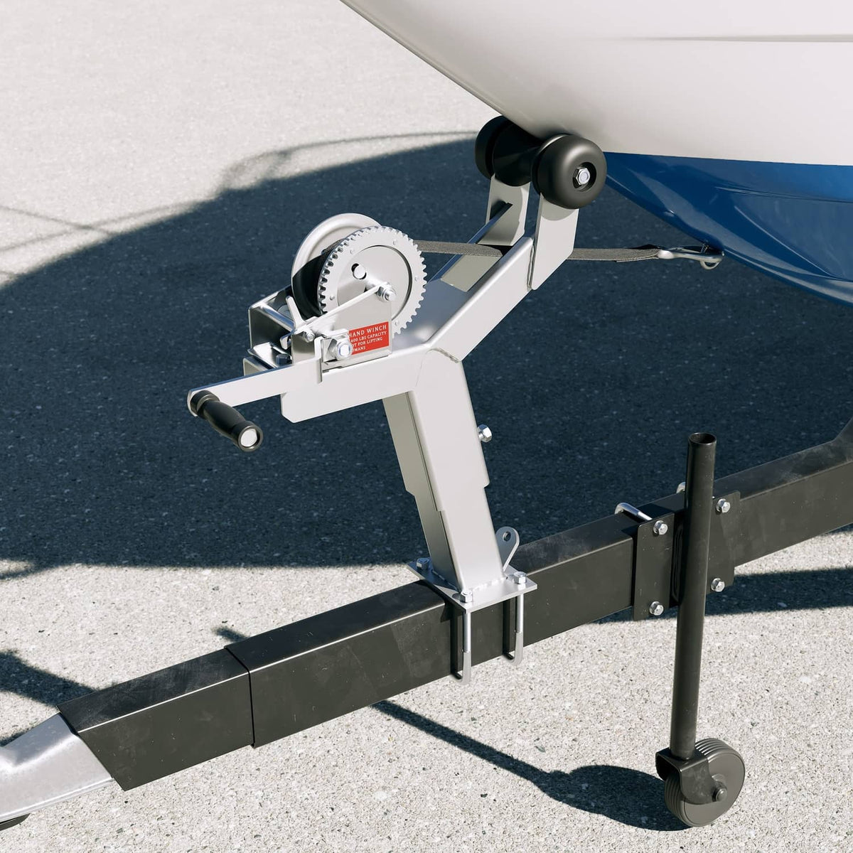 Solidspare Adjustable Winch Stand Winch Post W/ 1400lbs Winch Roller For Boat Trailers