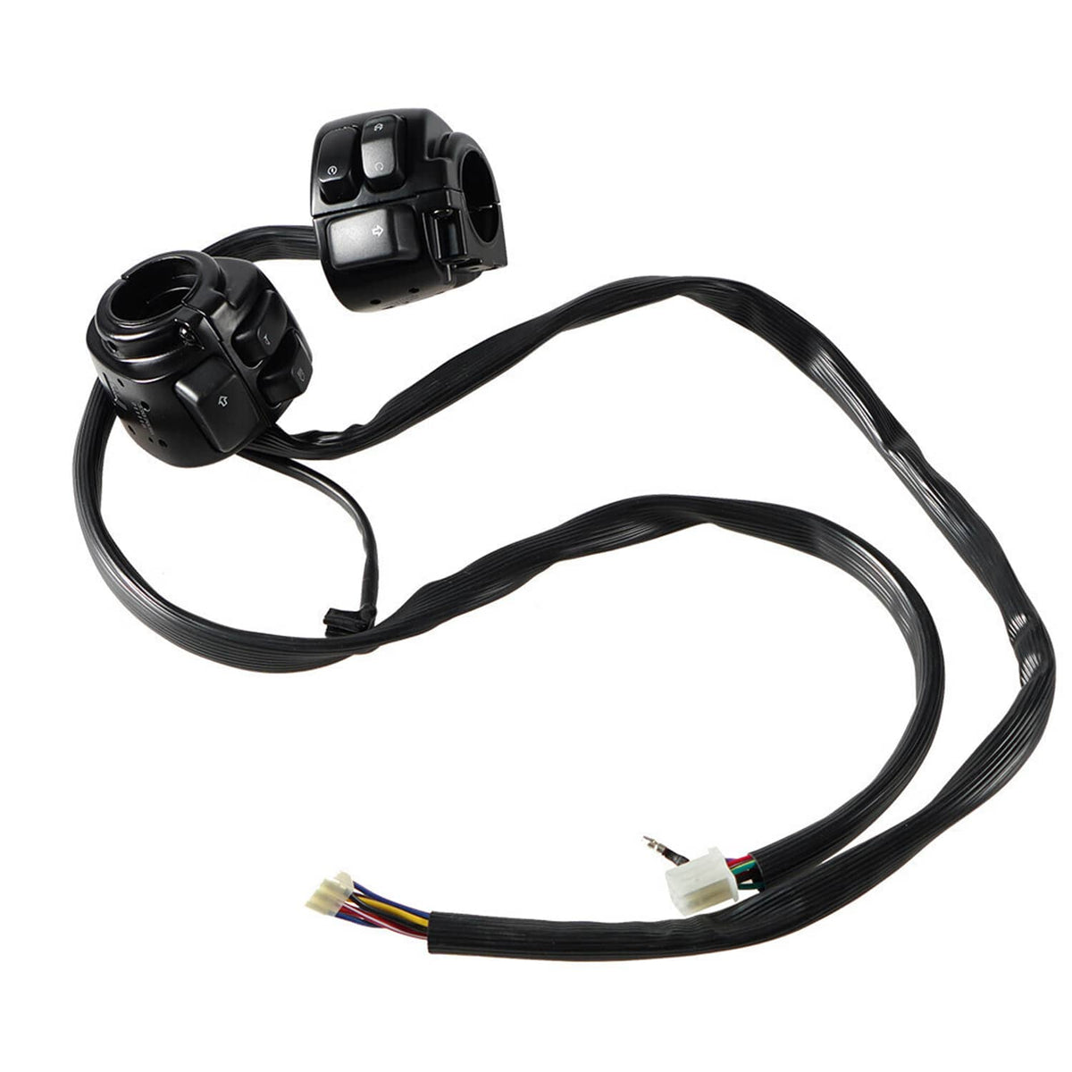 Solidspare Handlebar Control Switches + Wiring Harness for Harley Sportster Dyna 1996-2012