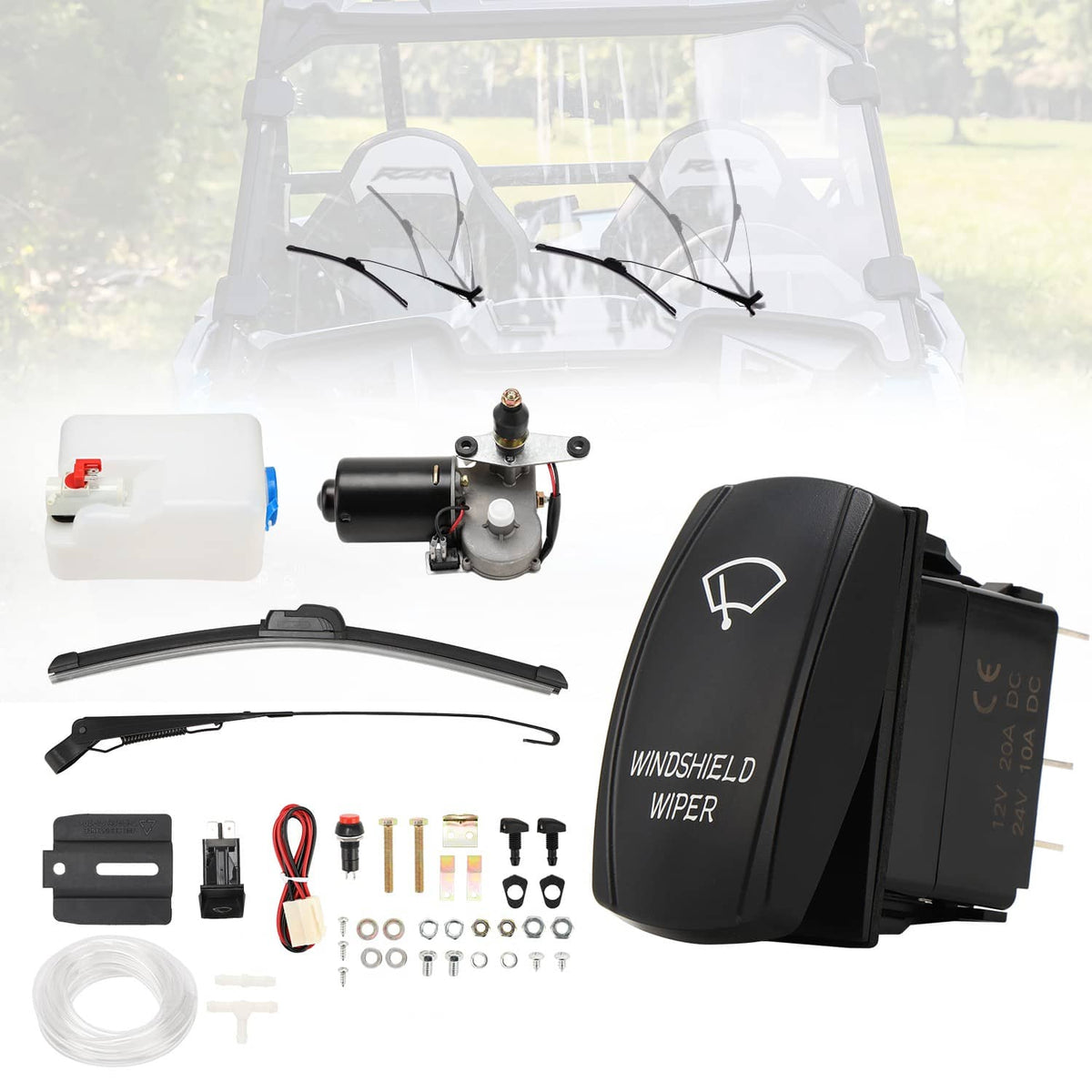 Solidspare For Polaris Ranger 570/800/900/1000 UTV 12V Electric Windshield Wiper Motor Kit