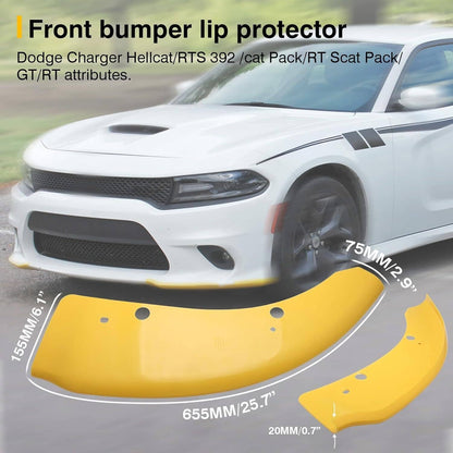 Solidspare Front Bumper Lip Splitter Trim Cover Yellow For 2015-2022 Dodge Charger SRT Scat