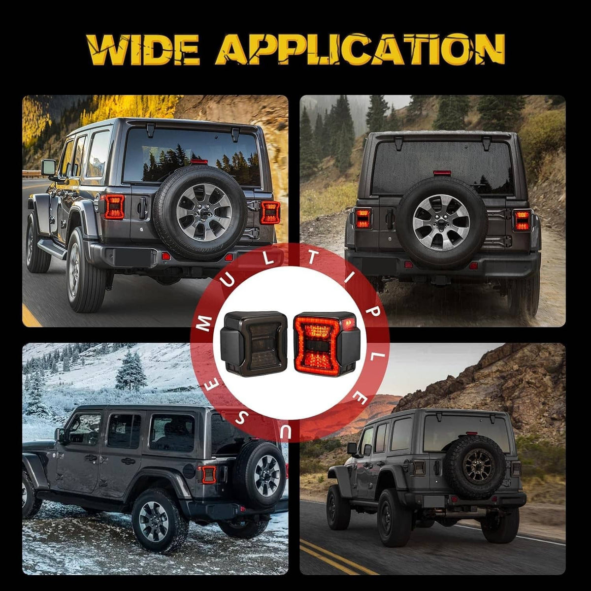 Solidspare Rear Brake Turn Signal Lamps LED Tail Lights For Jeep Wrangler JK JKU 2007-2018