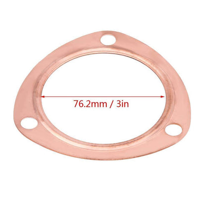 Solidspare 2PCS 3" Copper Header Exhaust Collector Gaskets Flanges Universal 3 Bolt