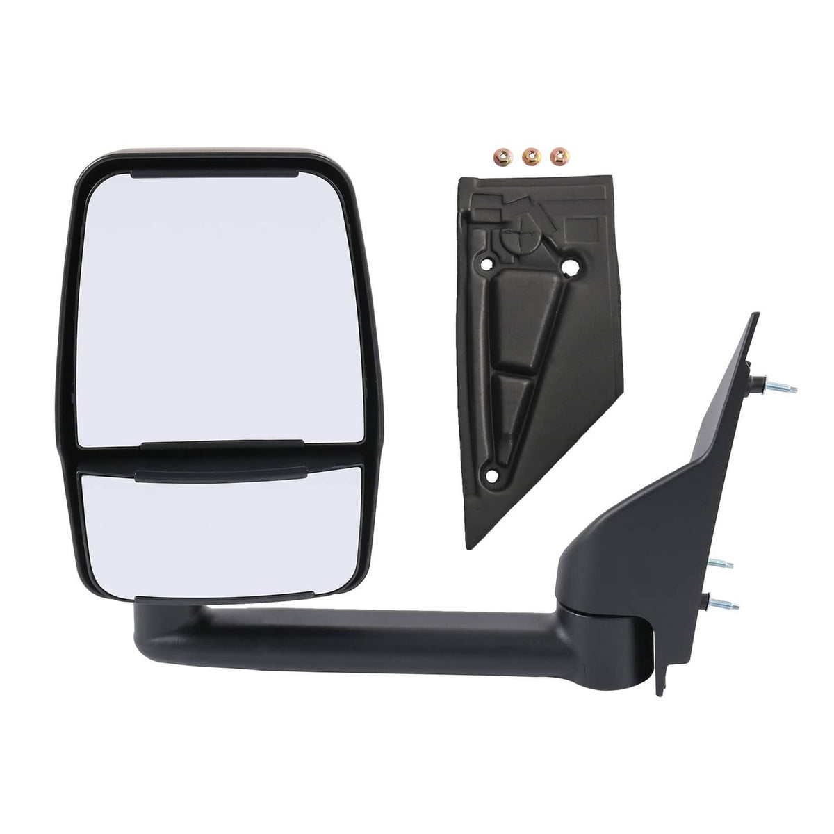 Solidspare LH + RH Pair Manual Tow Mirrors For 2003-2017 Chevy Express Savana Van Smooth