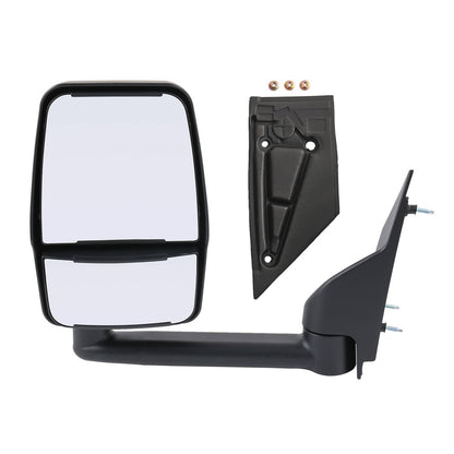 Solidspare LH + RH Pair Manual Tow Mirrors For 2003-2017 Chevy Express Savana Van Smooth
