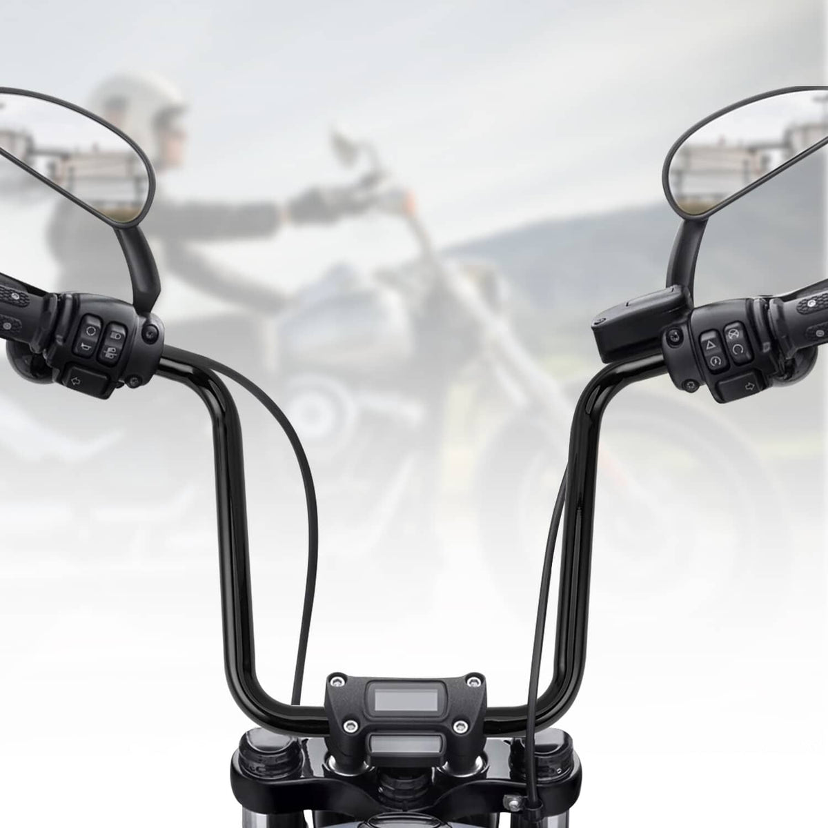 Solidspare 1.25'' Fat APE Hanger Bars 16" Rise Handlebar For Harley Dyna Road King Classic