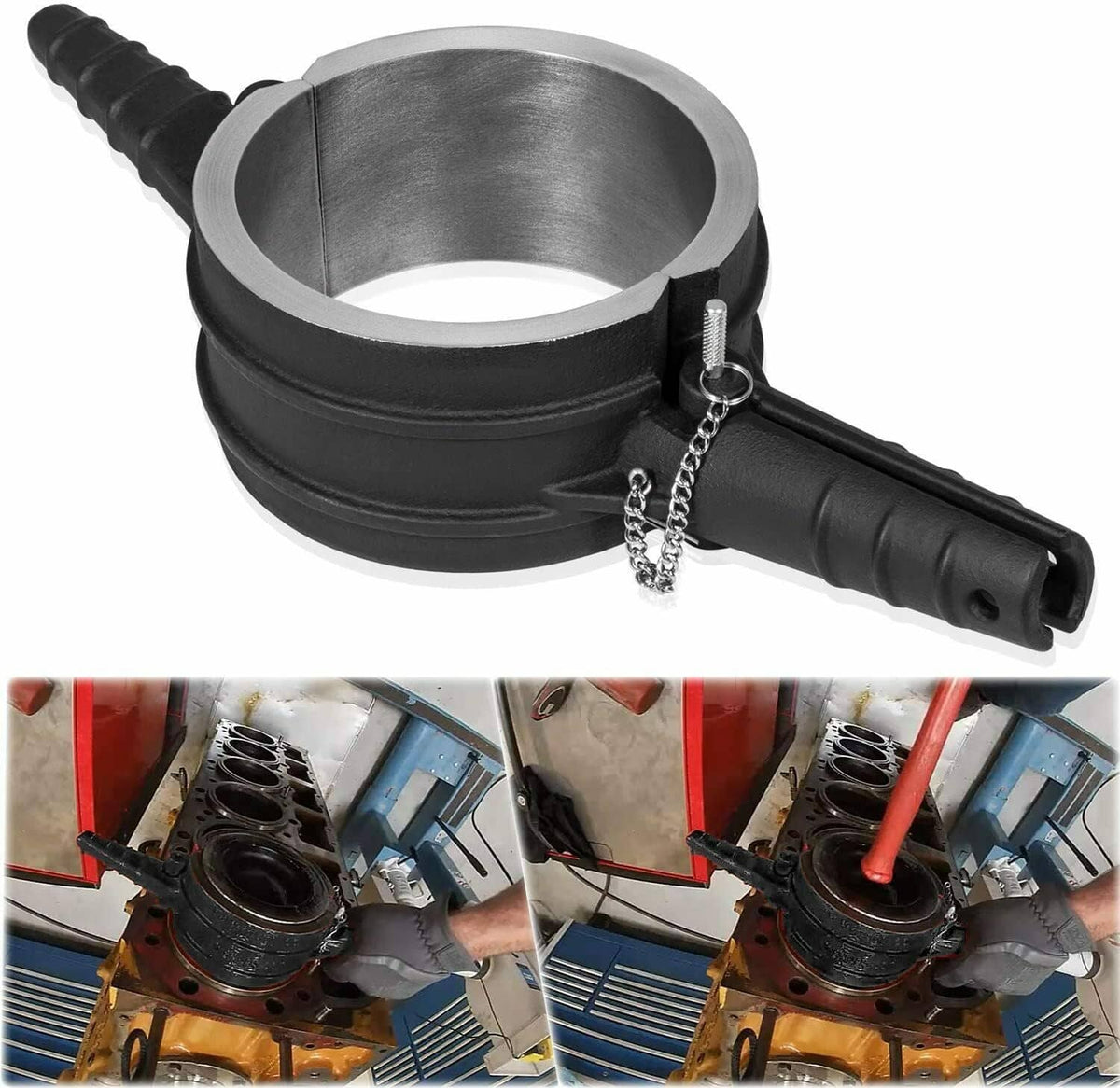 Solid Spare 7040 Piston Ring Compressor Tool 5.4" Bore for Cummins ISX,Caterpillar 3400,C-15