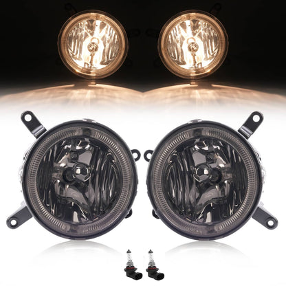 Solid Spare Fog Lights LED Halo Running Light Smoke Lens For Ford Mustang GT 2005-2009 RH&LH
