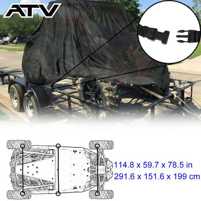 Solidspare Utility Vehicle Cover Storage For Honda Pioneer 500 700 700-4 Deluxe Black 300D