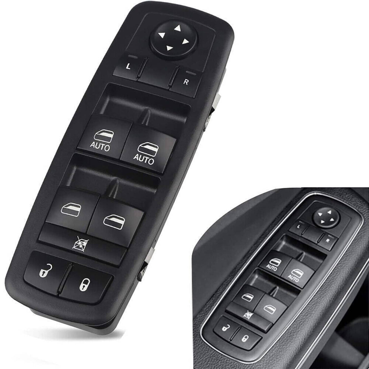 Solidspare Black Front Driver Side Window Switch 56046823AE For 2016-2018 Ram 1500 2500