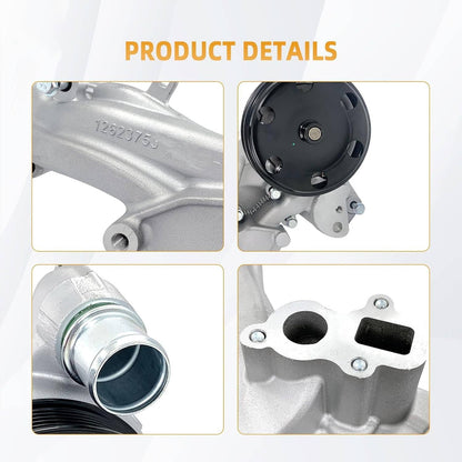 Solidspare Water Pump w/Thermostat for 14-20 Chevy Silverado 1500 GMC Sierra Cadillac CTS