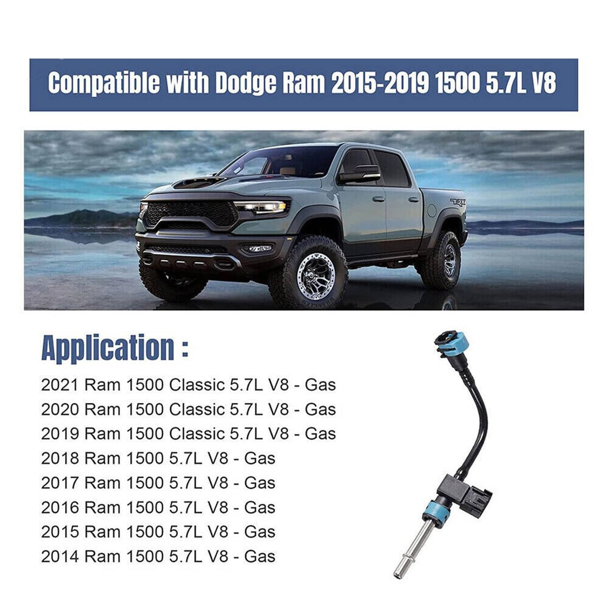 Solidspare NEW Fuel Pressure Sensor Tube Compatible for Dodge Ram 2014-2021 1500 5.7L V8