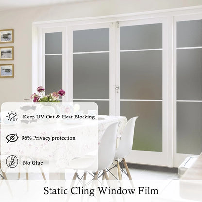 78.74"x17.73" Static Cling Film for Bathroom Office Living Room No Glue Needed