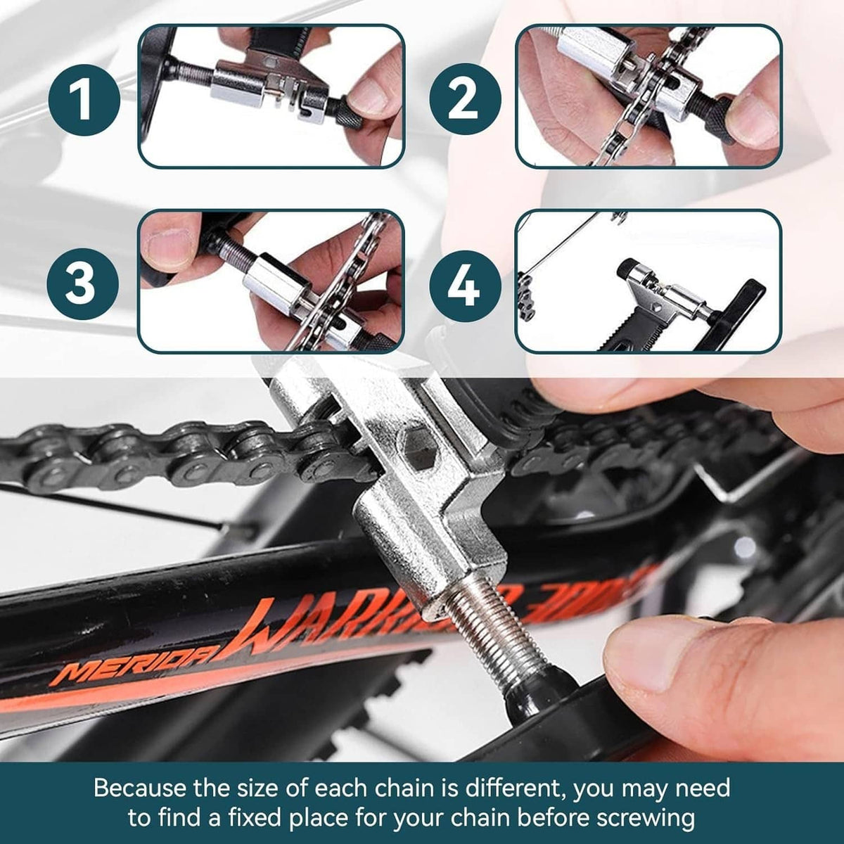 Solid Spare Bike Chain Cutter Splitter Breaker Bicycle Repair Rivet Link Pin Remover Tool US