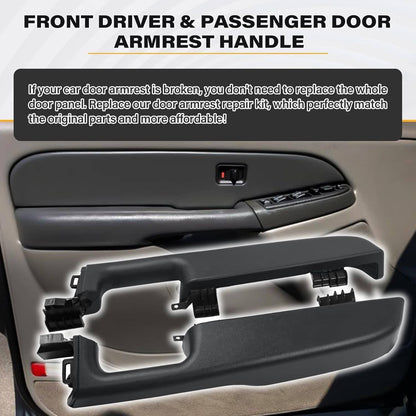 Solidspare Front Door Armrest Handle Left & Right For 99-06 GMC Yukon Chevy Suburban/Tahoe