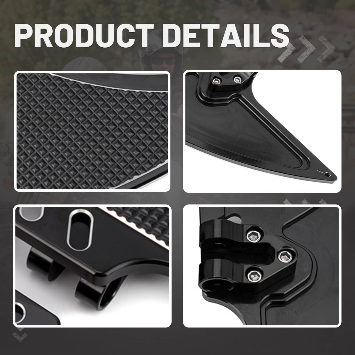 Solidspare Motorcycle FRONT Floorboards Foot Pegs Footrest For Harley Softail Road Glide